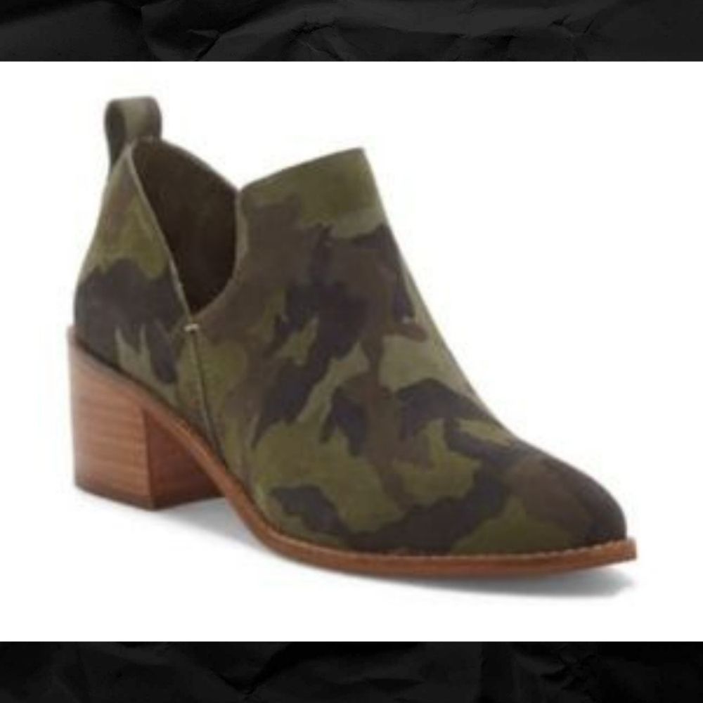 1. State Idania Camo ankle boots - EUC